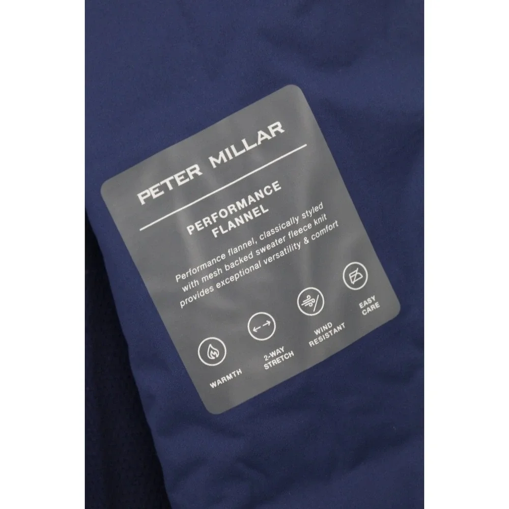 Peter Millar Vest Mens Navy Blue Fuse Elite Flannel Hybrid Performance XXL Plaid - Picture 10 of 16